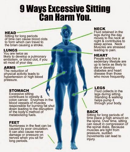 Nine Ways Excessive Sitting Can Harm You