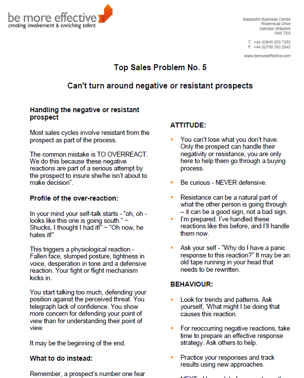 Top Sales Problem No. 5