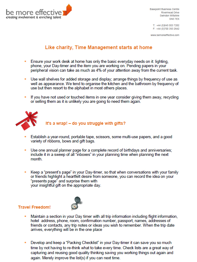 Like charity, Time Management starts at home