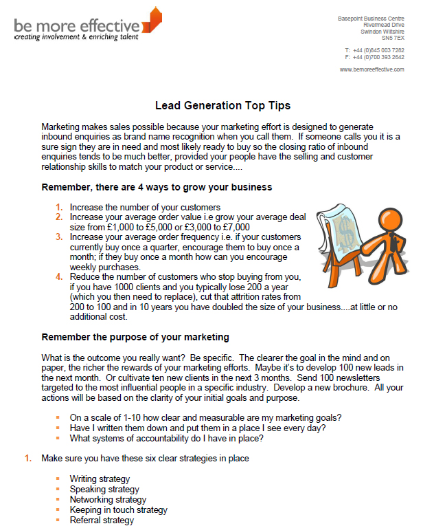Lead Generation Top Tips