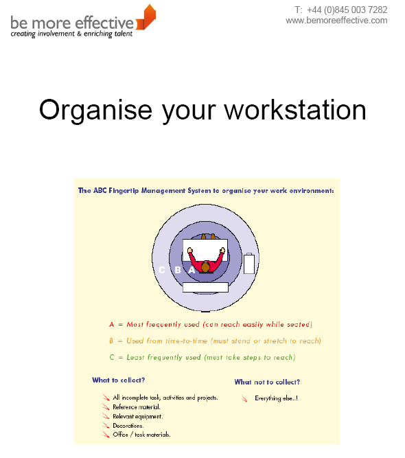 Organise your workstation